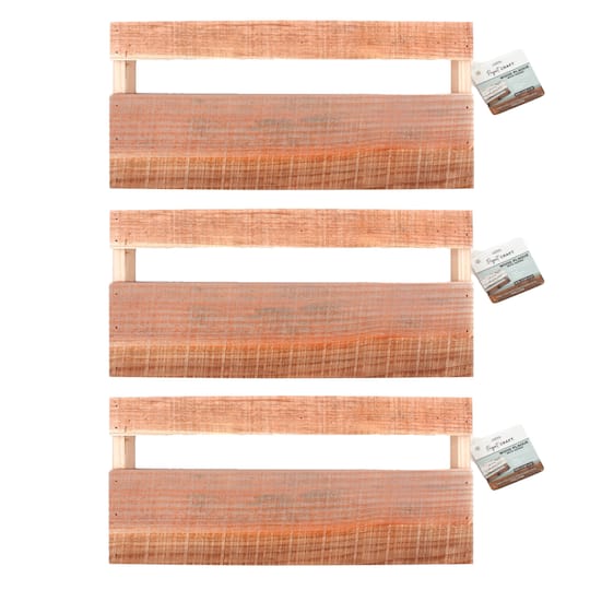 ArtSkills® 16" Medium Rustic Wood Plaque with Hooks, 3ct.